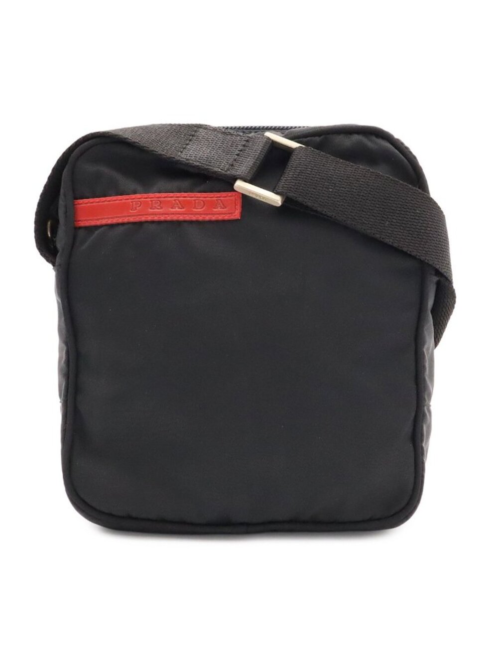 Prada Sports Line Shoulder Bag Pouch Pochette Crossbody Nylon Nero Black Silver